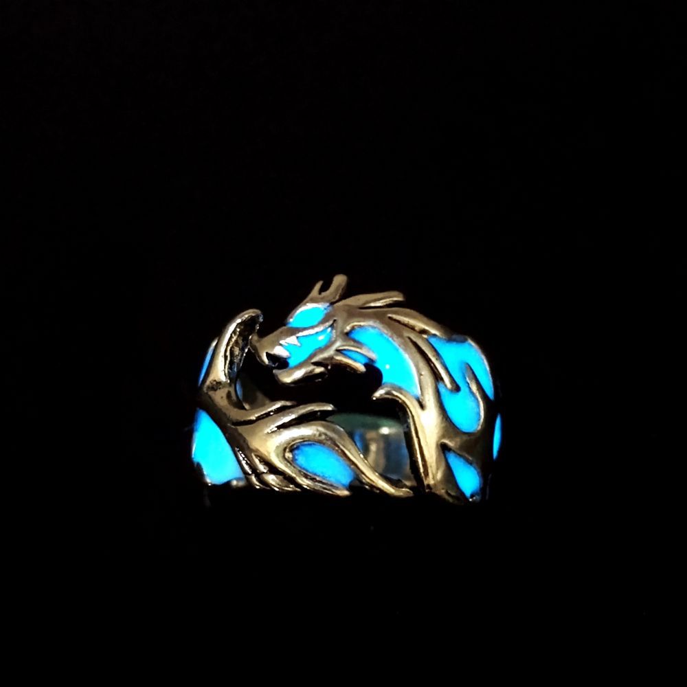 Creative Luminous Dragon Retro Men's Rings