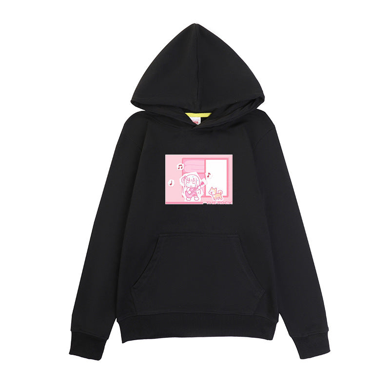 Unisex Japanese Fashion Letter Print Relaxed Hoodie