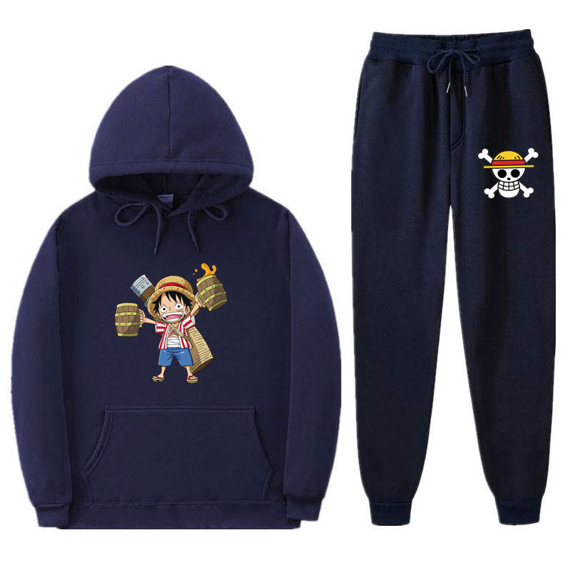 Casual Sports Luffy Graphic Hoodie Pants Tracksuit