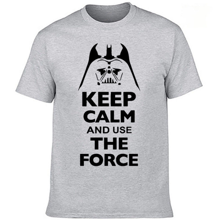 Creative Use The Force Letter Print Crew Neck T-shirt