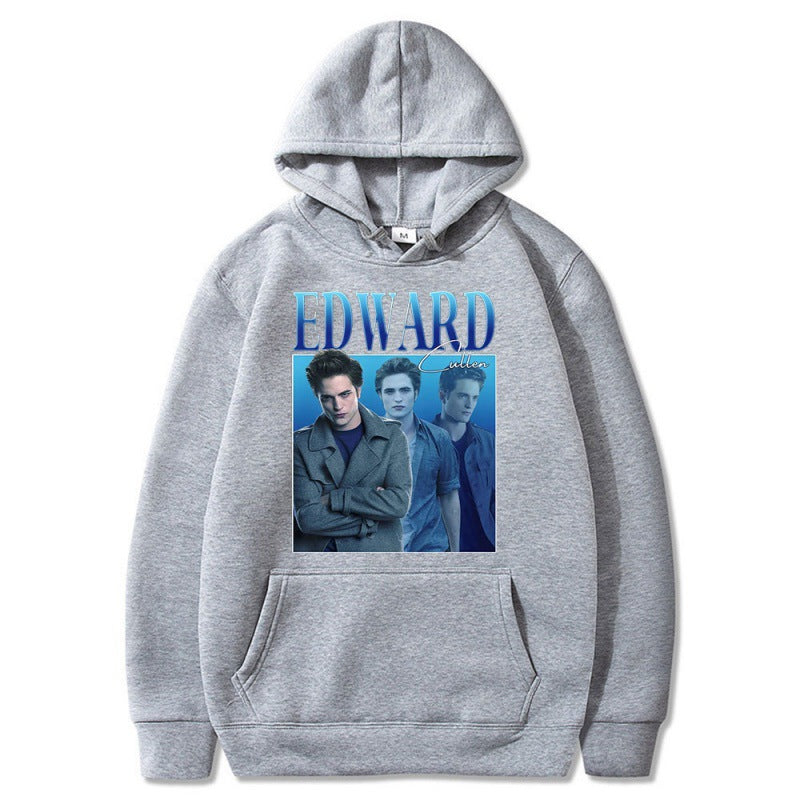 Edward Cullen Pattern Print Loose Hoodie