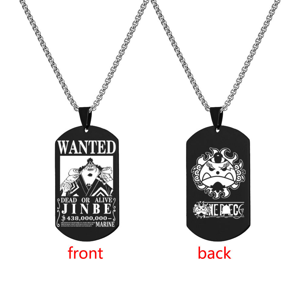 Luffy Wanted Double-sided Dog Tag Necklace