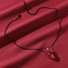 Resin Heart Pendant Necklace Earrings
