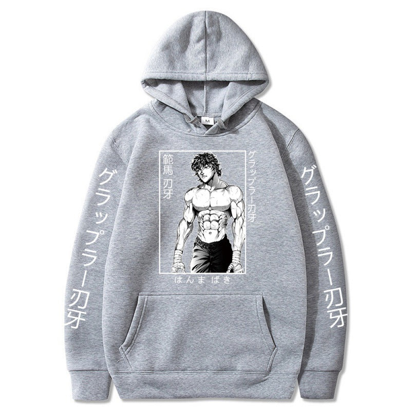 Men's Baki Anime Loose Pullover Hoodie