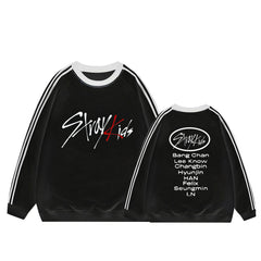 KPOP Logo Stripe Crew Neck Sweatshirt