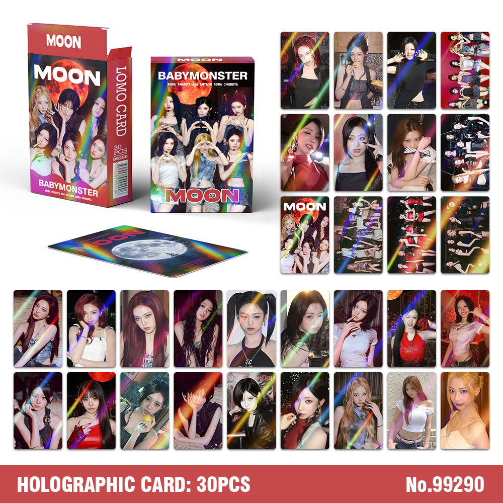30PCS BM MOON Holographic Photocards