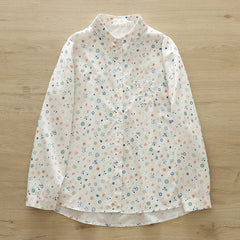 Women's Resort Style Floral Printed Lapel Shirt