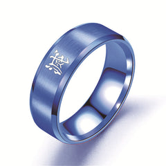 Men's Anime Logo Stainless Steel Ring