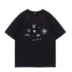 Jungkook Graffiti Cotton Round Neck T-shirt