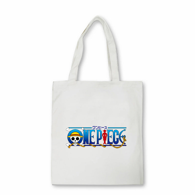 Trendy Luffy Printed Canvas Shoulder Tote Bag