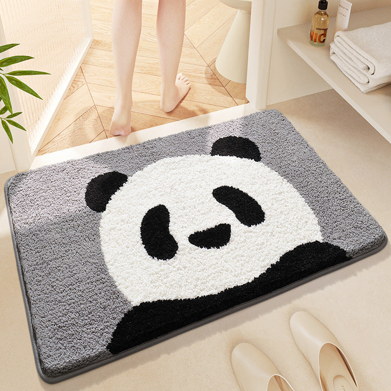 Panda-shaped Bathroom Absorbent Floor Mat