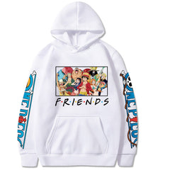 Unisex Luffy Friends Printed Cotton Hoodie