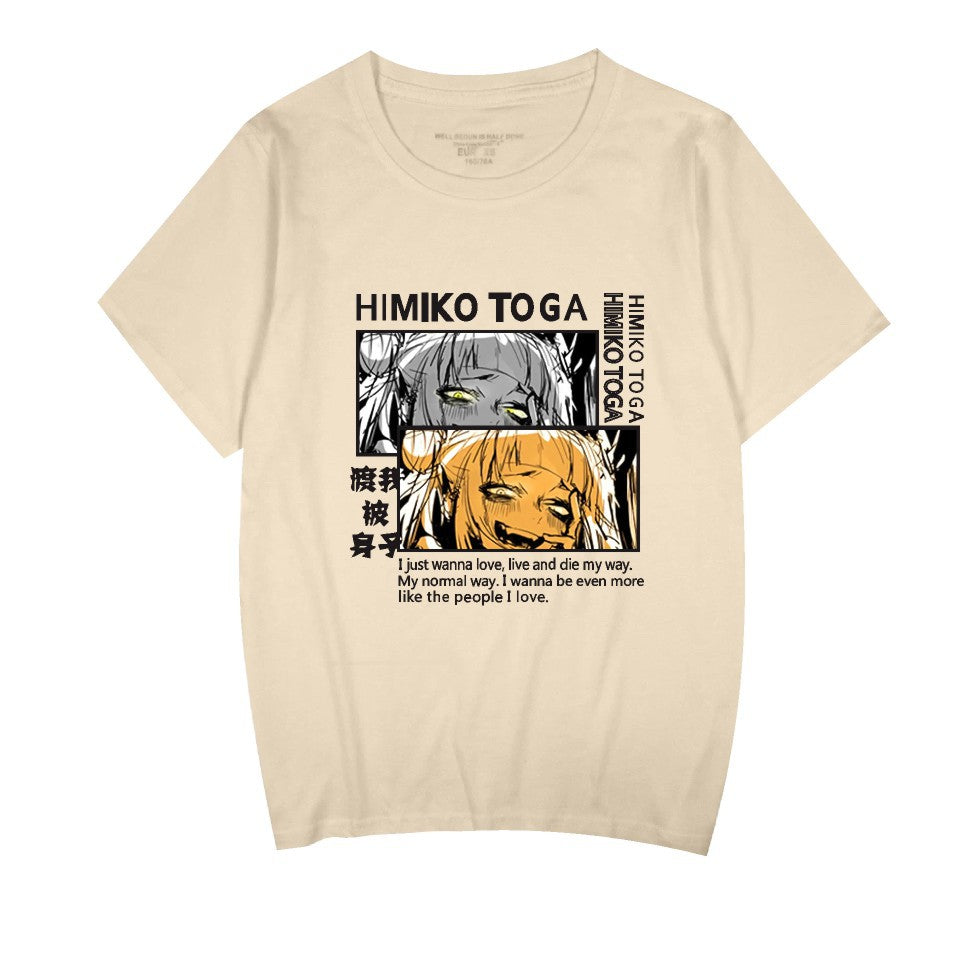 Unisex Trendy Anime Toga Print Casual T-shirt