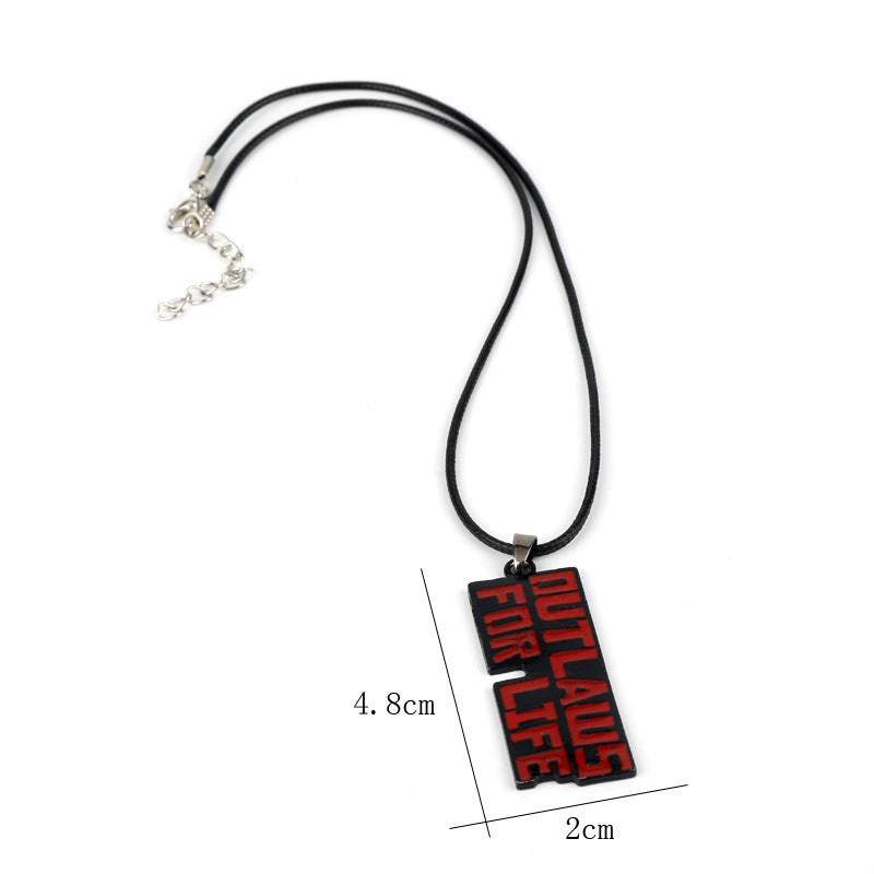 Game Pistol Model Keychain Necklace