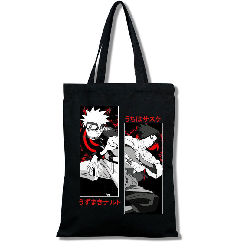 Trendy Uzumaki Print Canvas Shoulder Bag