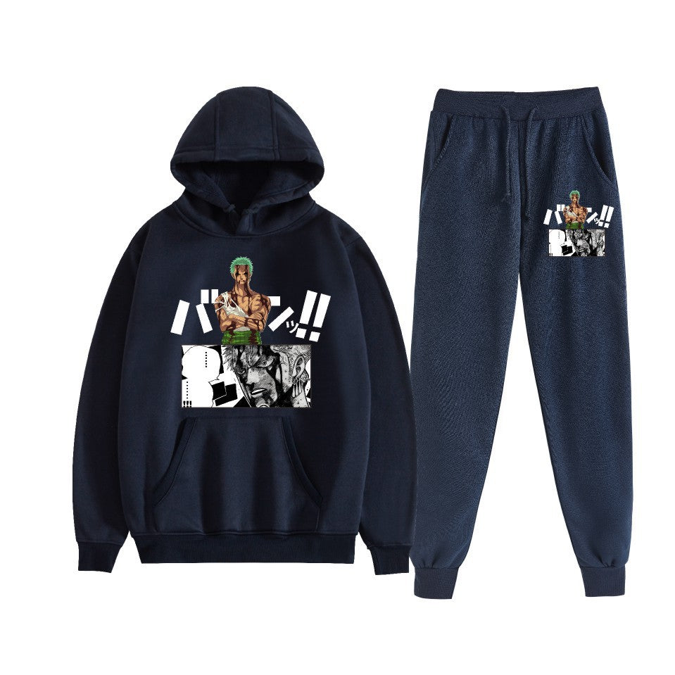 Unisex Luffy Anime Printed Hoodie Sports Pants