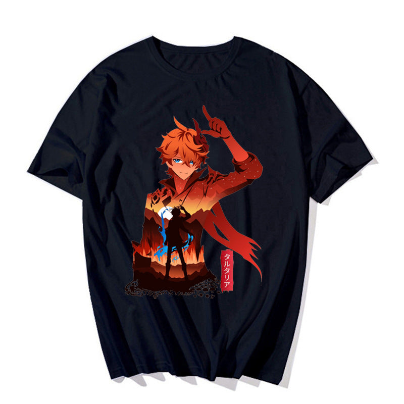 Unisex Casual Game Printed Loose T-shirt