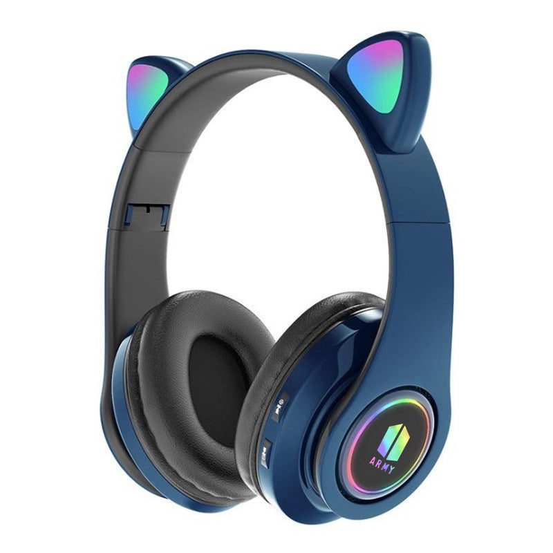 Trendy Kpop Cat Ears Foldable Bluetooth Headset