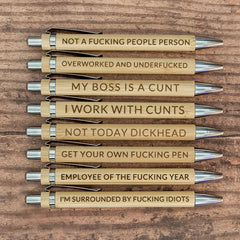 Engraved Bamboo Ballpoint Pen