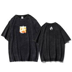 Unisex Album Logo Print Washed T-shirt