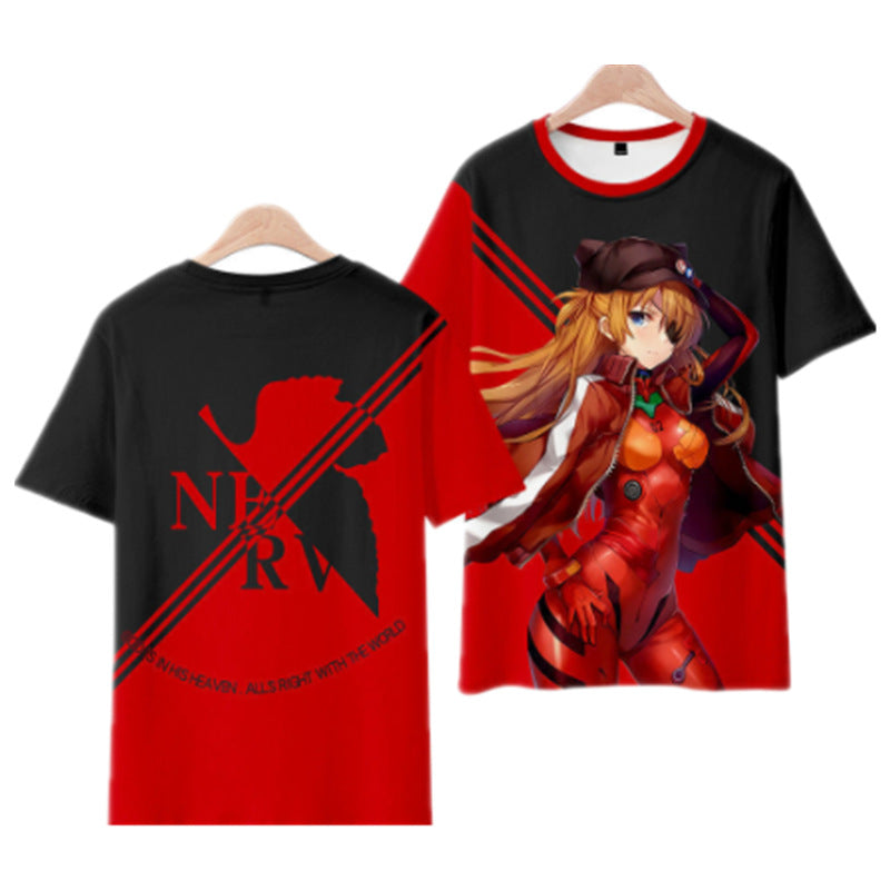 Cool Anime Eva Cosplay Digital Print T-Shirt