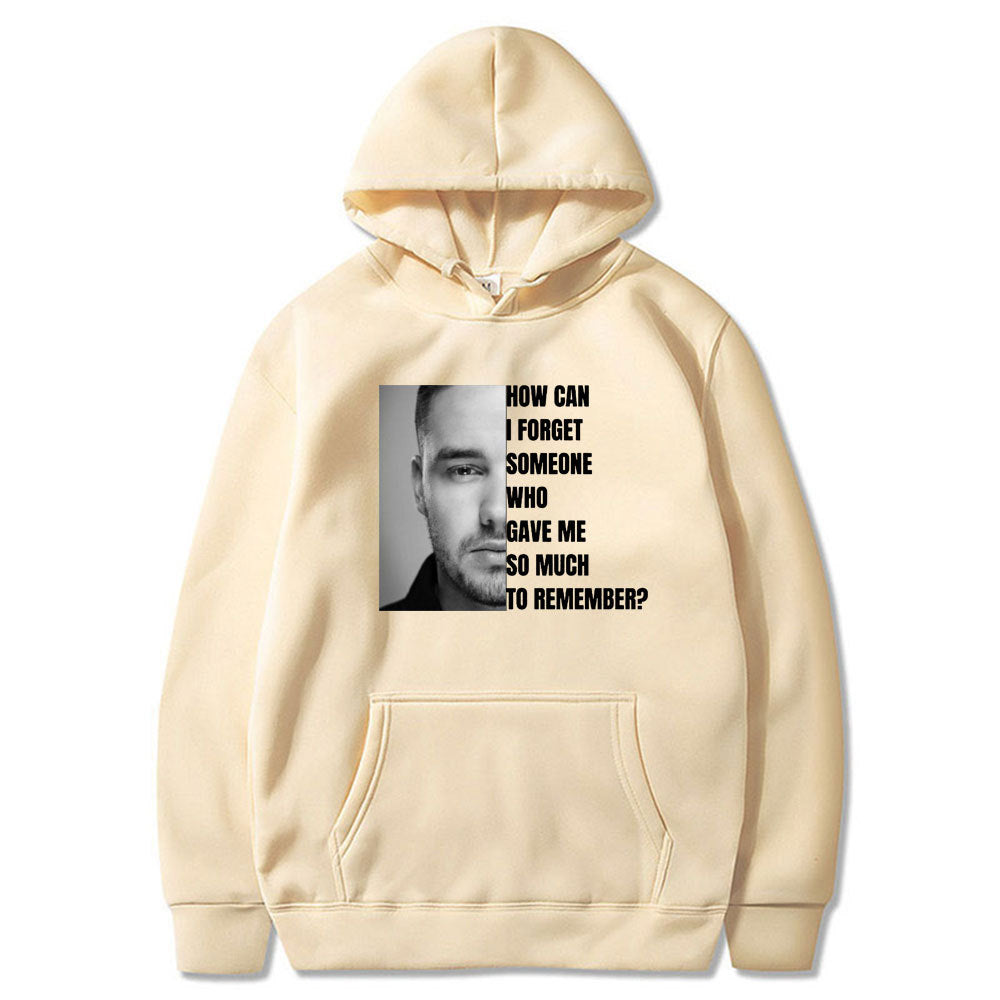Casual Liam Tribute Letter Print Hoodie