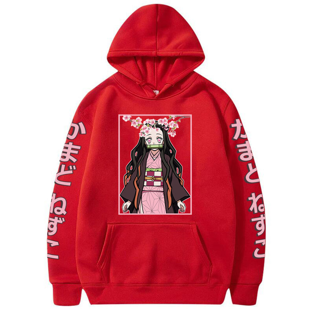 Unisex Anime Printed Pullover Loose Hoodie