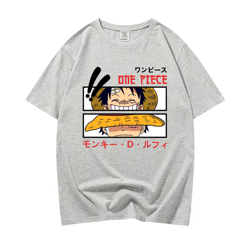 Unisex Casual Luffy Pattern Short Sleeve T-Shirt