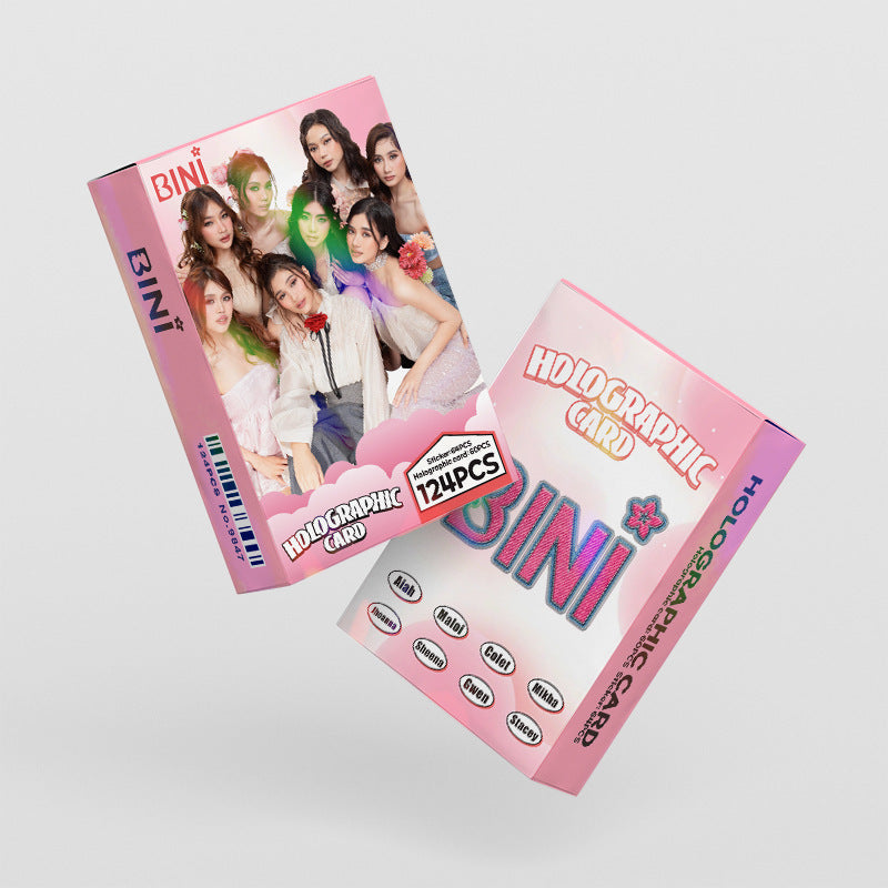 124pcs KPOP Holographic Cards