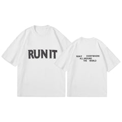SKZ RUNIT Letter Short-sleeved T-shirt