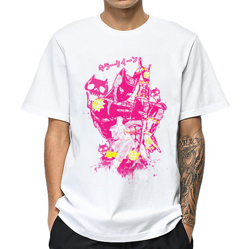 Casual Men's Anime Jojo Print Short Sleeve T-Shirt