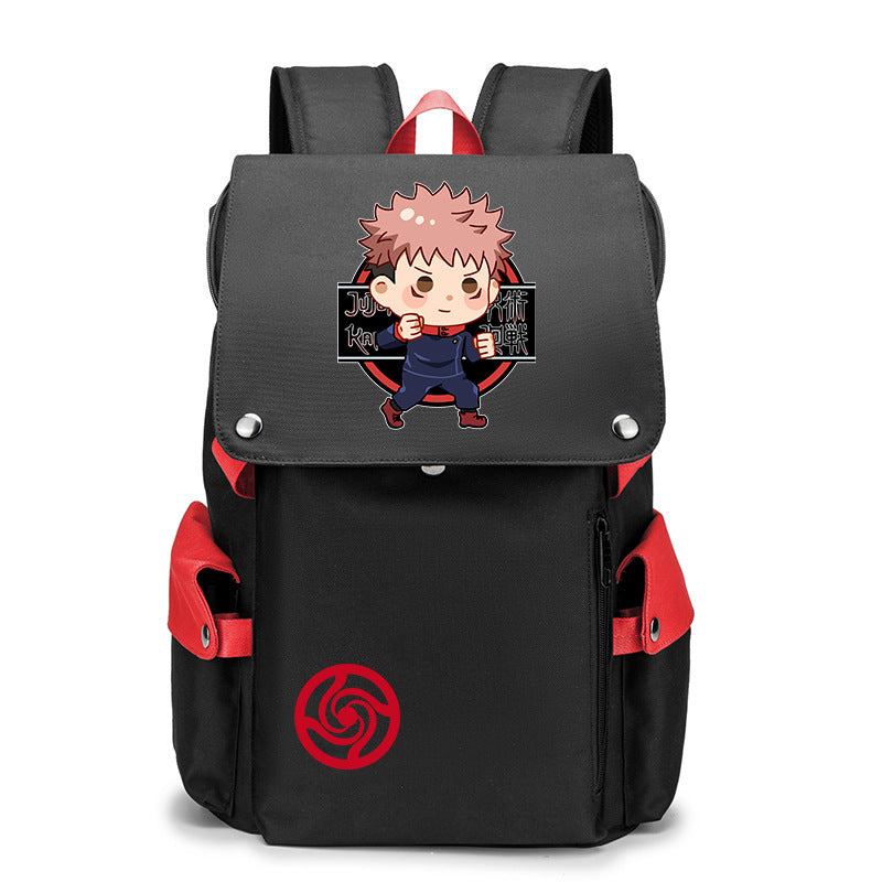 Trendy Anime Gojo Black Backpack