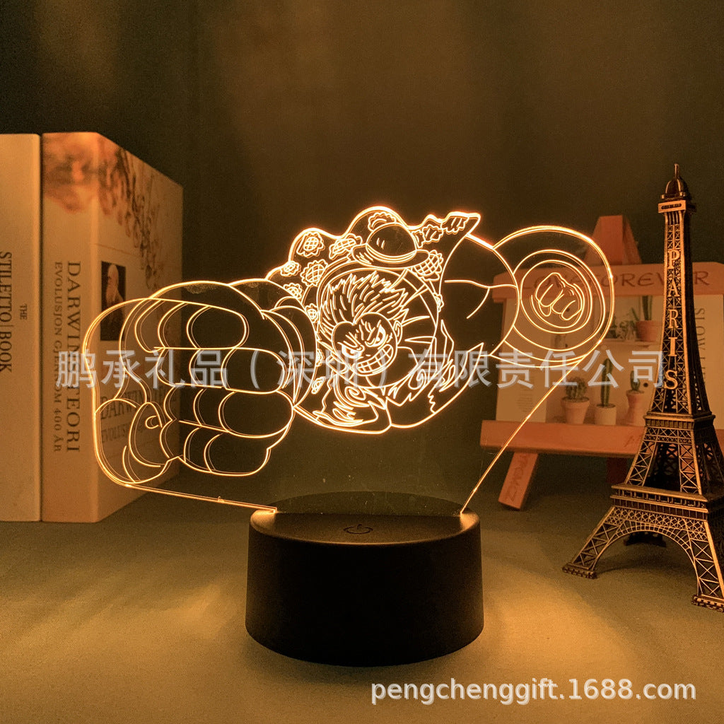 Colorful Luffy 3D Night Light