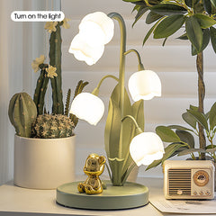 Lily of The Valley Green Table Lamp