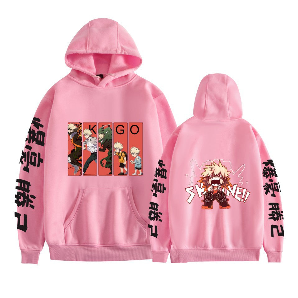 Unisex Anime Bakugo Printed Casual Hoodie