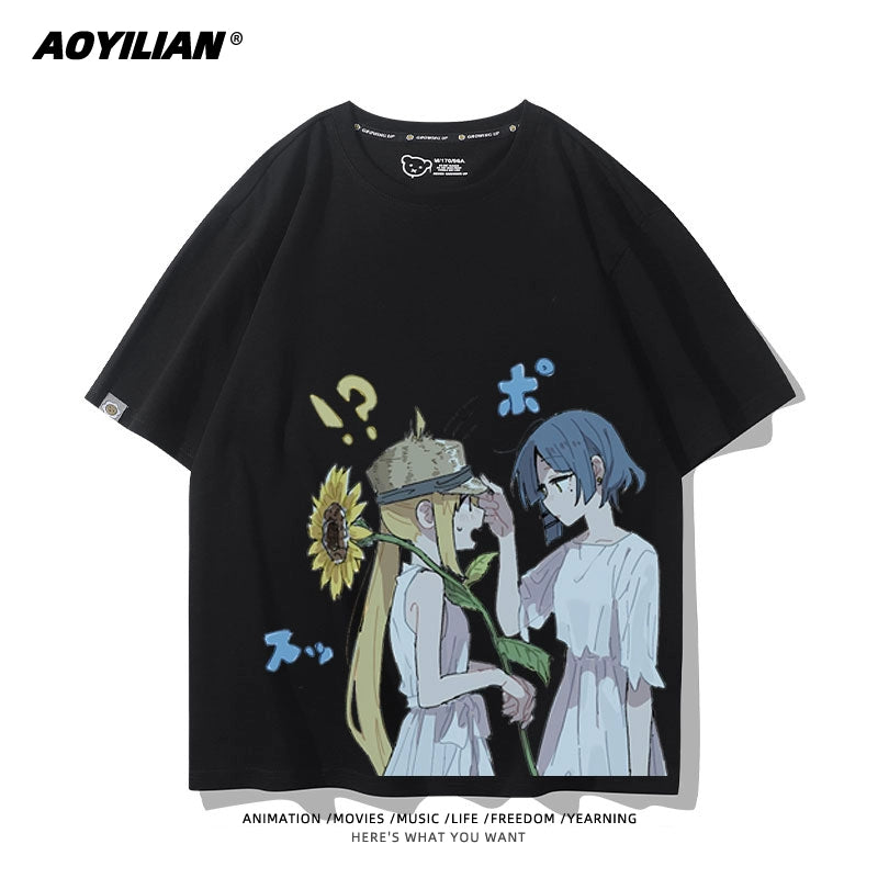 Versatile Women's Anime Cotton T-Shirt