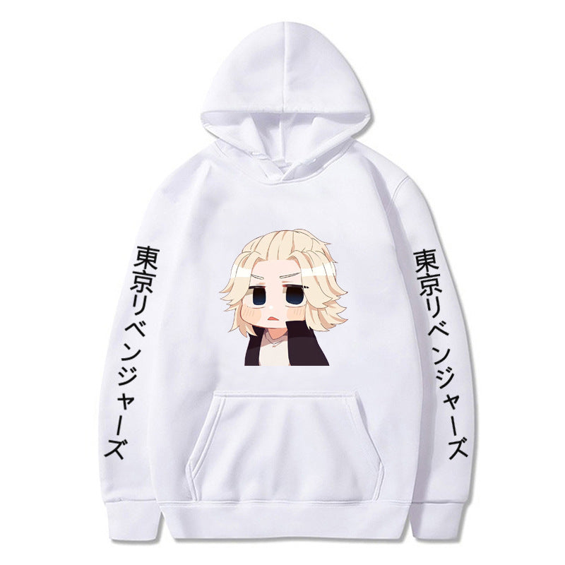 Unisex Cartoon Anime Pattern Pullover Loose Hoodie