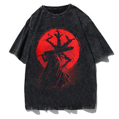 Trendy Anime Washed Loose Short-sleeved T-shirt