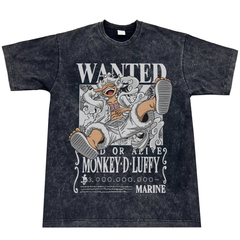 Luffy Short Sleeve Loose Washed T-Shirt