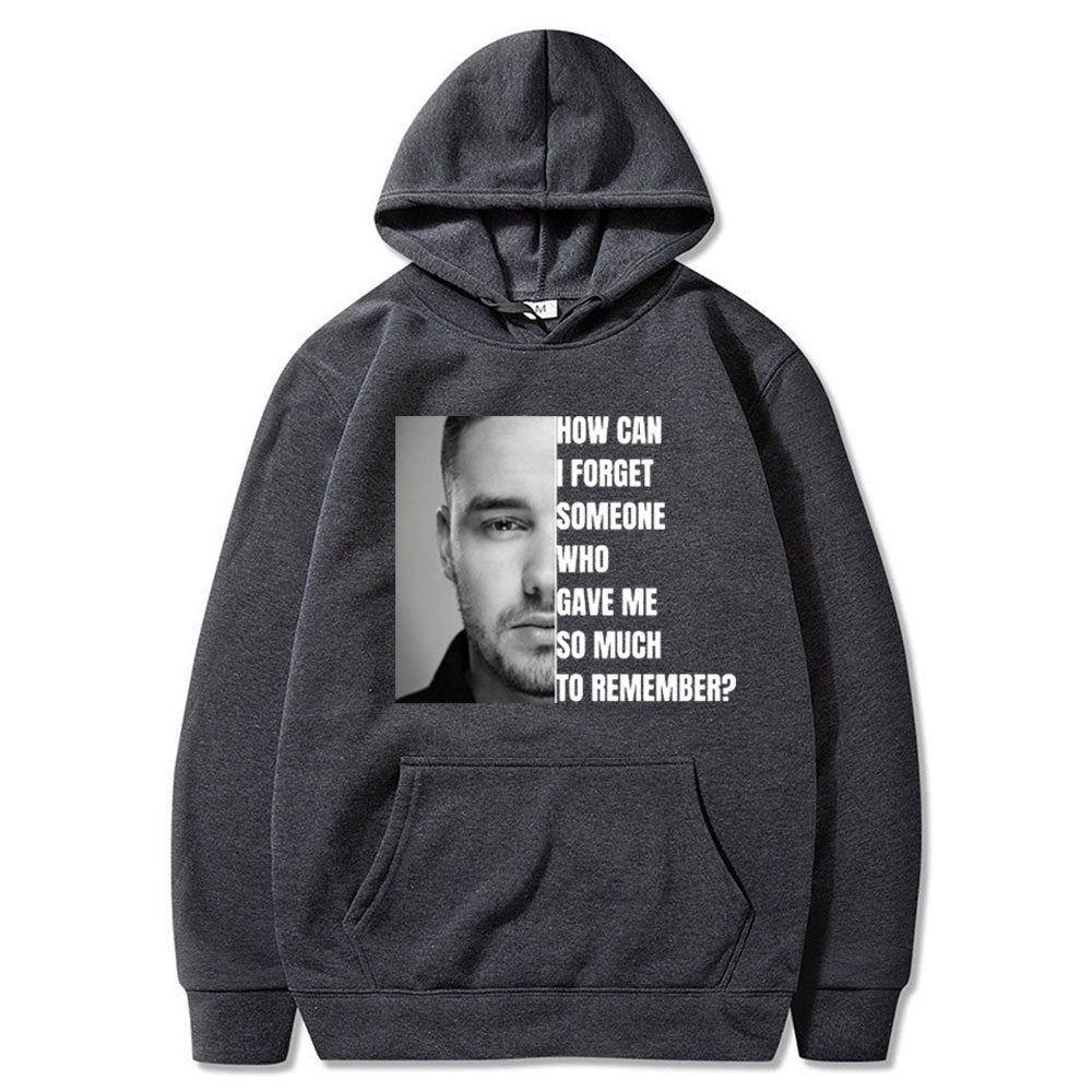 Casual Liam Tribute Letter Print Hoodie