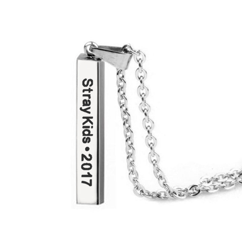 Cool Versatile Name Square Vertical Bar Necklace