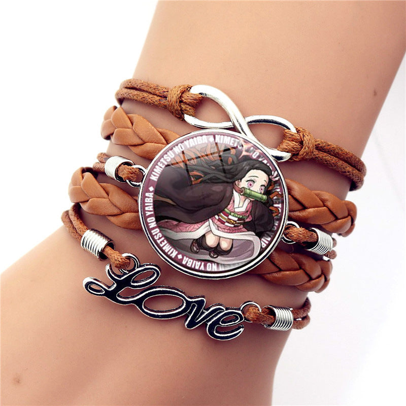 Casual Anime Brown Braided Rope Bracelet