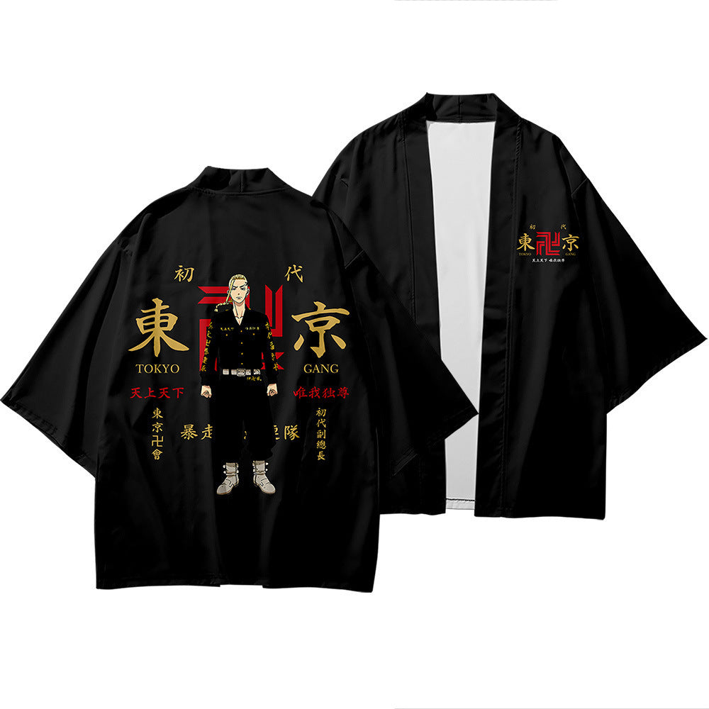 Unisex Anime Cos 3D Printed Kimono Cloak