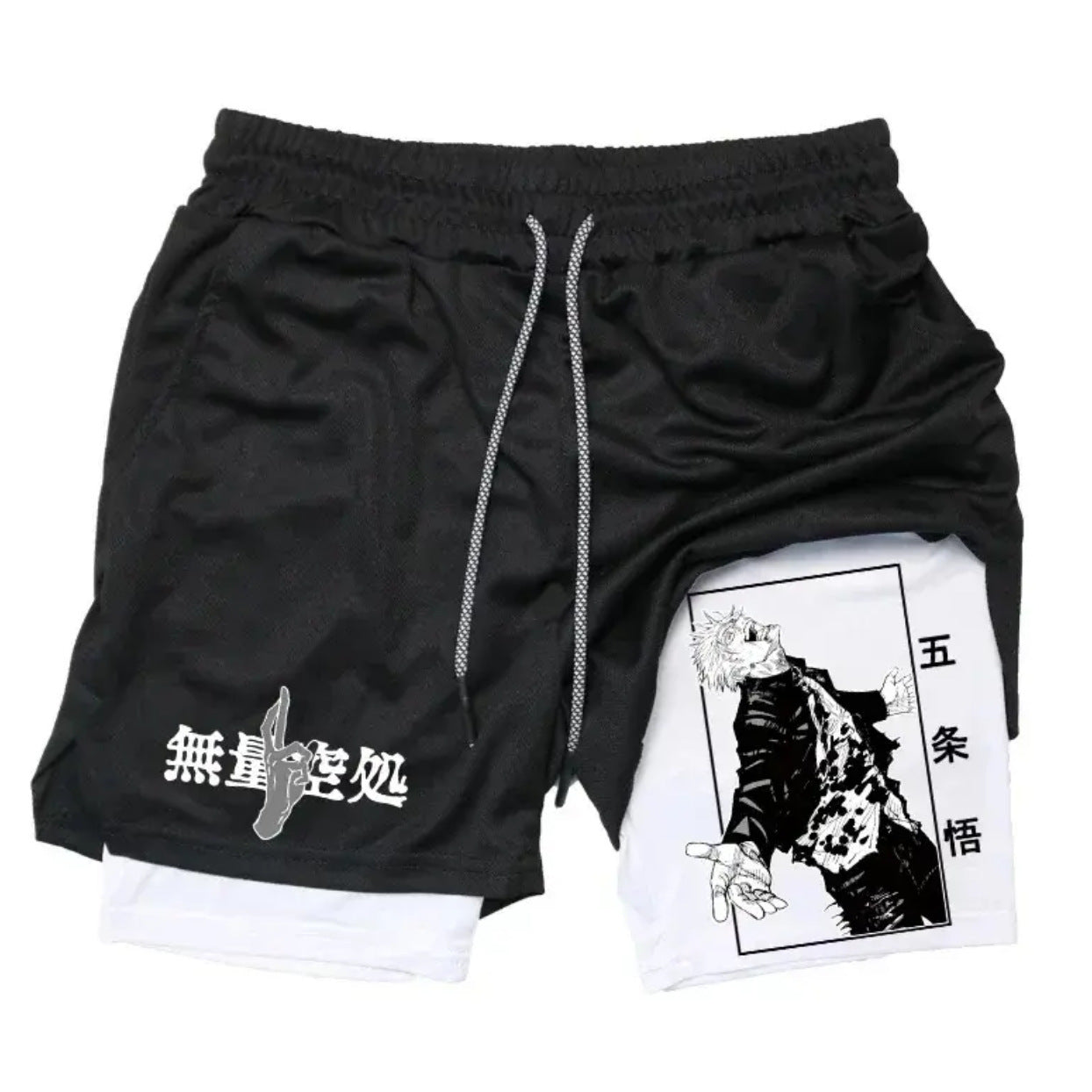 Men's Casual Gojo Print Summer Double-layer Shorts