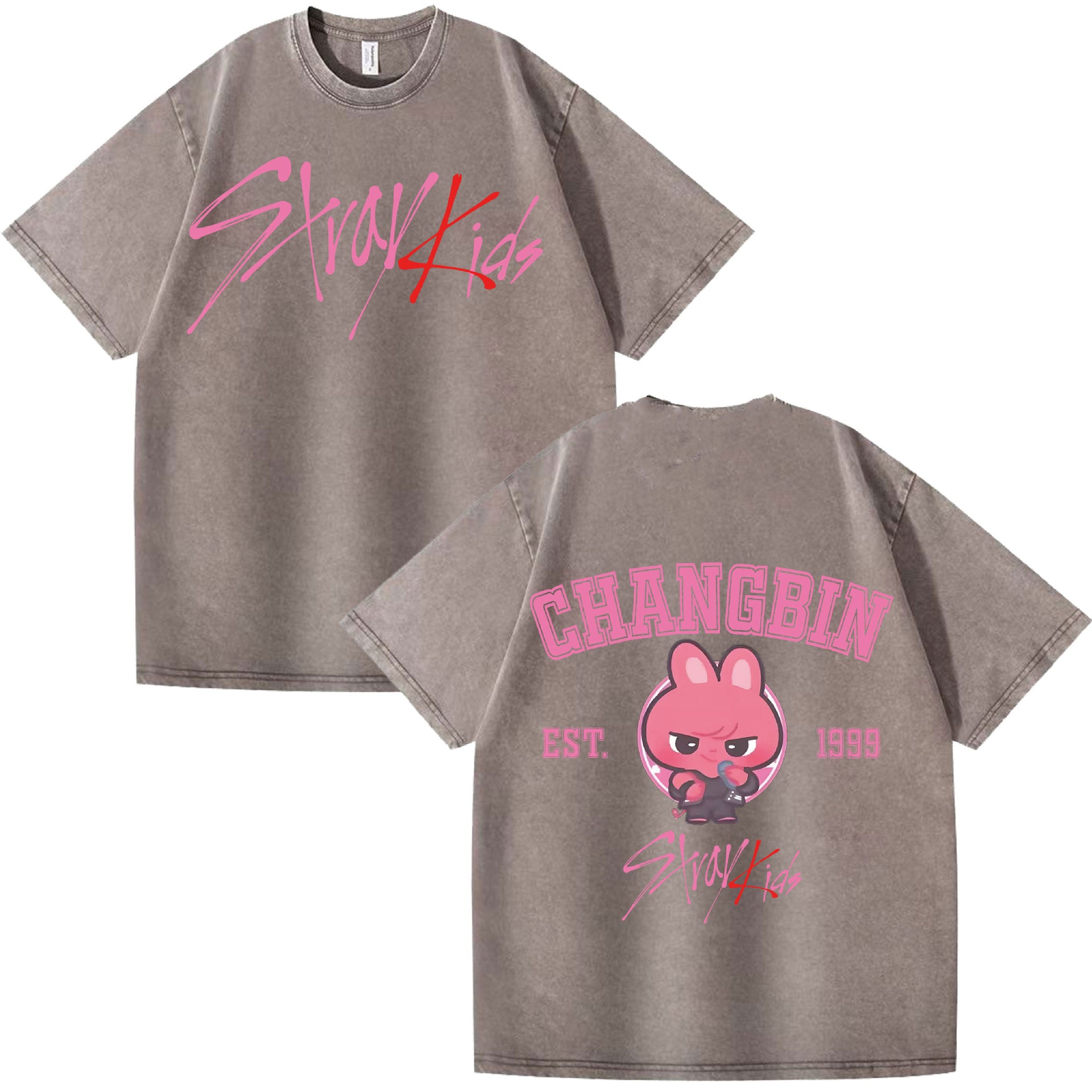 CHANGBIN KPOP Cotton Loose Washed T-shirt