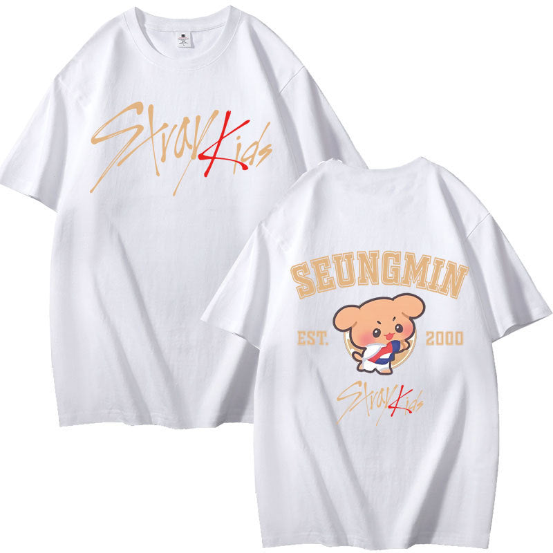 Kpop Cartoon Print Summer Short-sleeved T-shirt