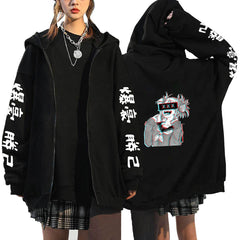 Unisex Casual Anime Zip Up Sports Hoodie