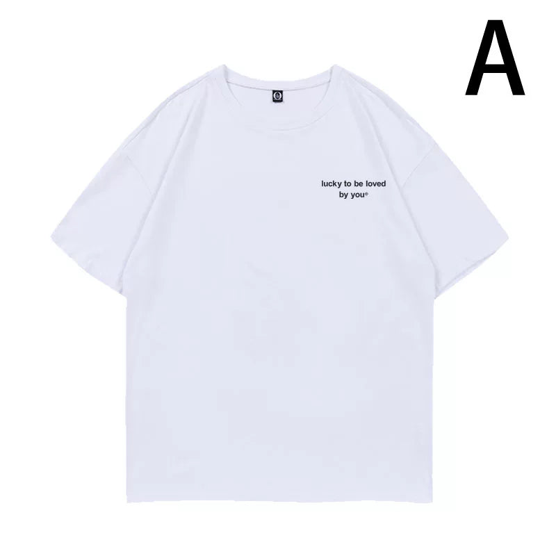 Lucky To Be Loved By You Cotton T-shirt