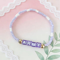 ARMY Rice Beads Purple Bracelet