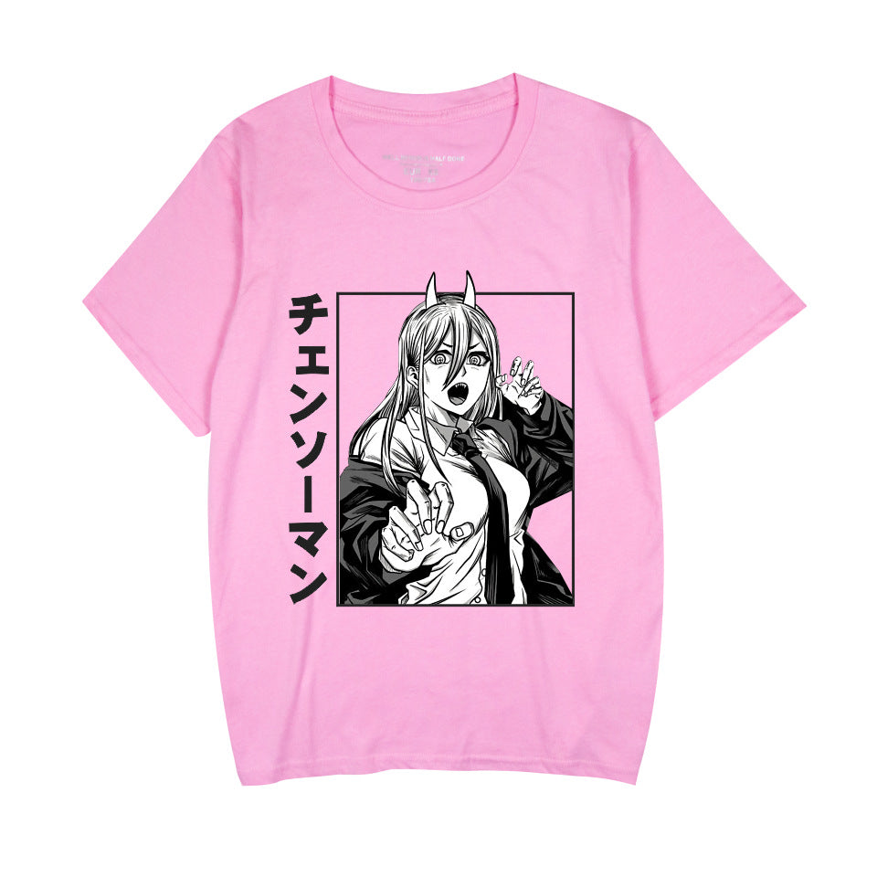 Women's Anime Graffiti Round Neck T-shirt